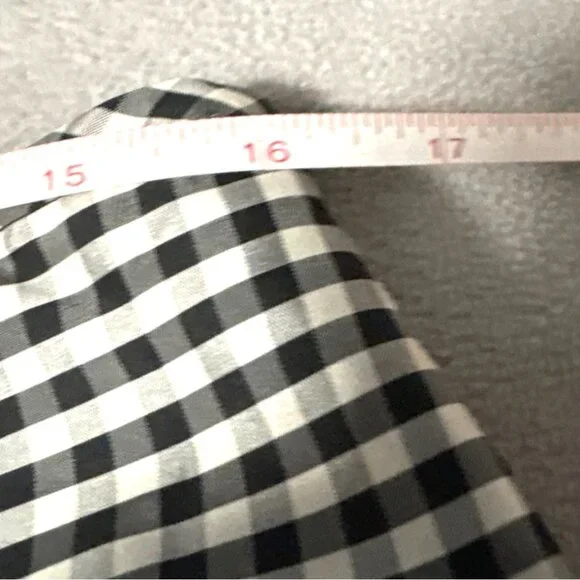 Evan-Picone Black & White Gingham Checkered Silk Pants Size 14 Womens High-Rise - Picture 5 of 7